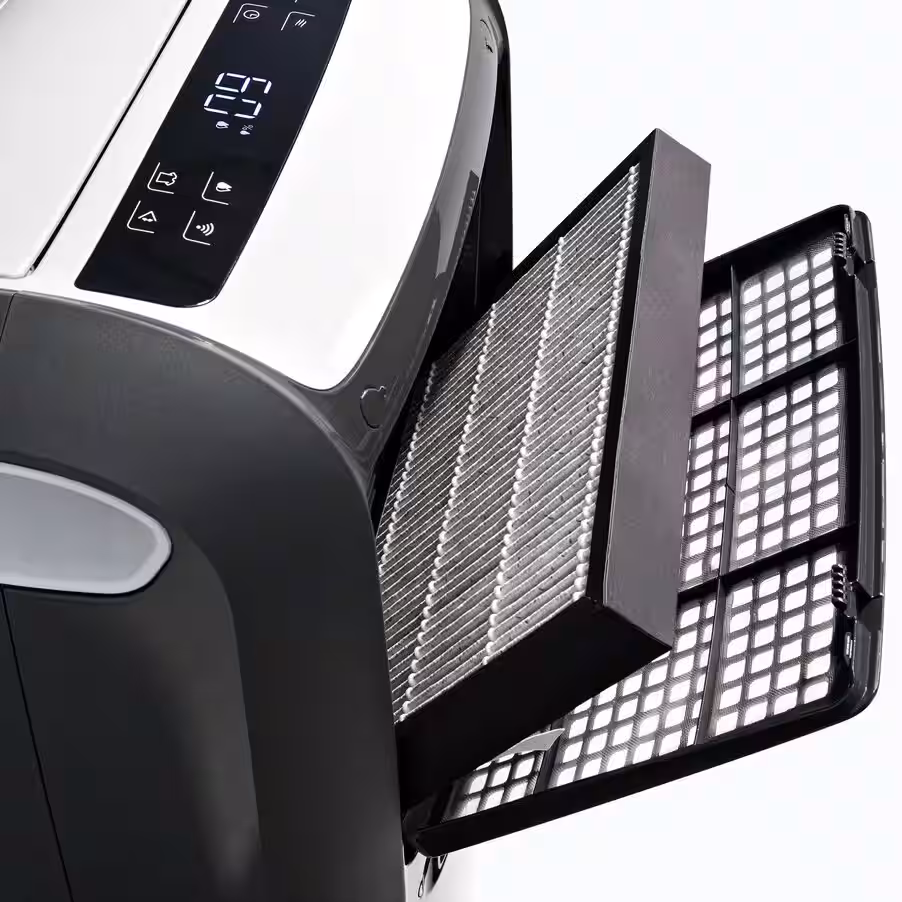 Filter van de De'Longhi DDSX220WFA uit het toestel genomen